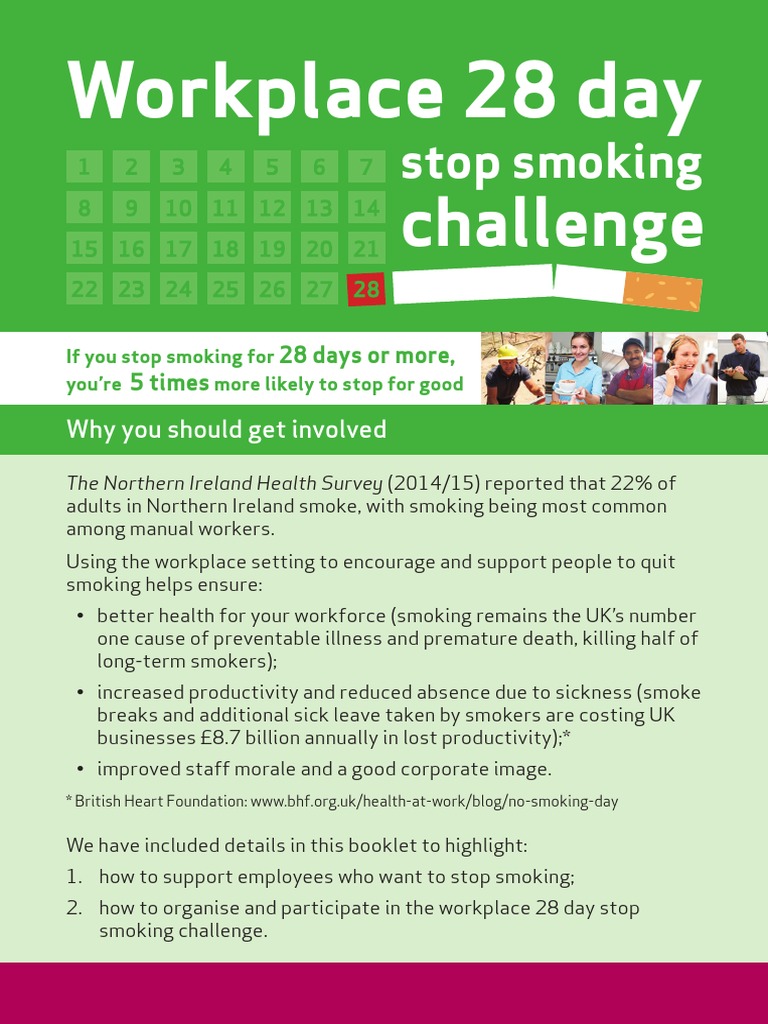 Smoking 28 Day Challenge A5 Leaflet 08 16 0 PDF Smoking