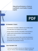 Factors Effecting Job Performance of Nurses Who Works in Pediatric Ward Indira Gandhi Memorial Hospital