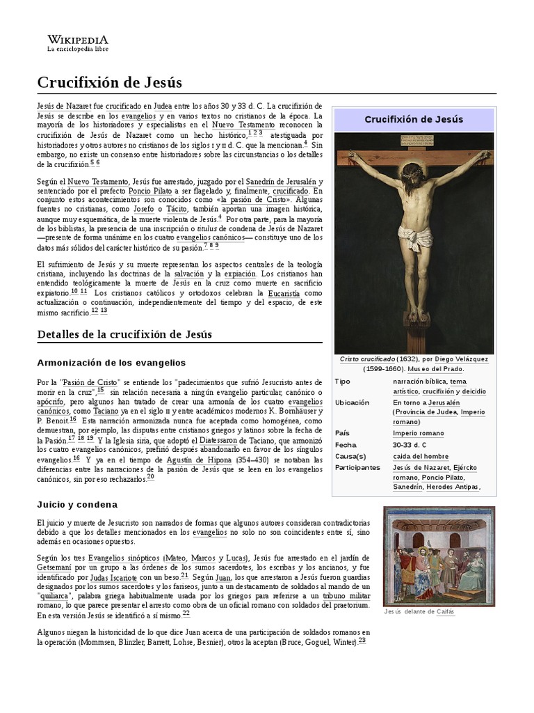Resumen de la crucifixión de Jesús | PDF | Crucifixion de jesus | Jesús