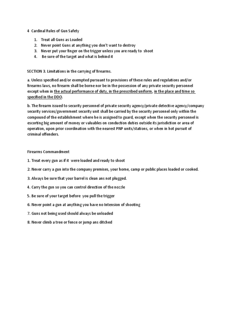 4 Cardinal Rules of Gun Safety PDF