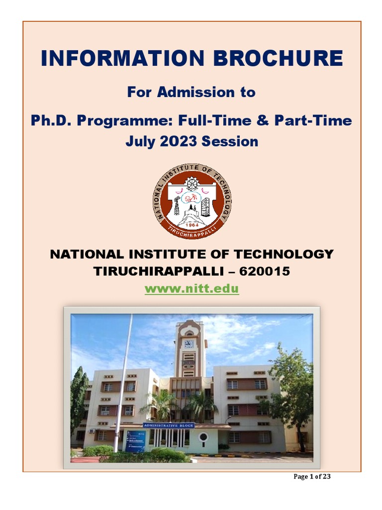 Phd Brochure July 2023 Final Version Pdf Academic Degree