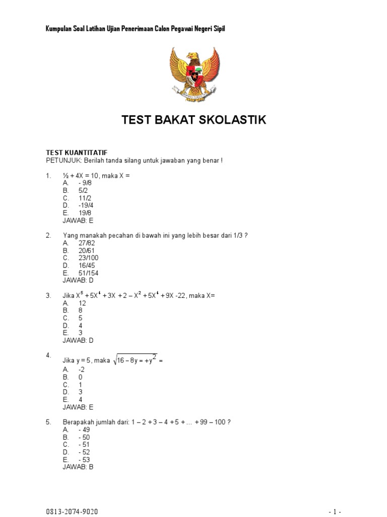 Contoh Soal Tes Bakat Skolastik Sma Ilmusosial Id