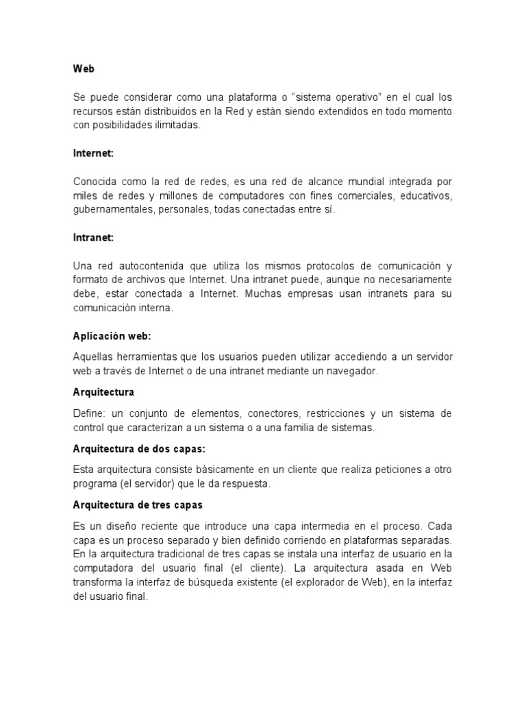 Conceptos Claves Aplicaciones Web | PDF | Red mundial | Internet y web