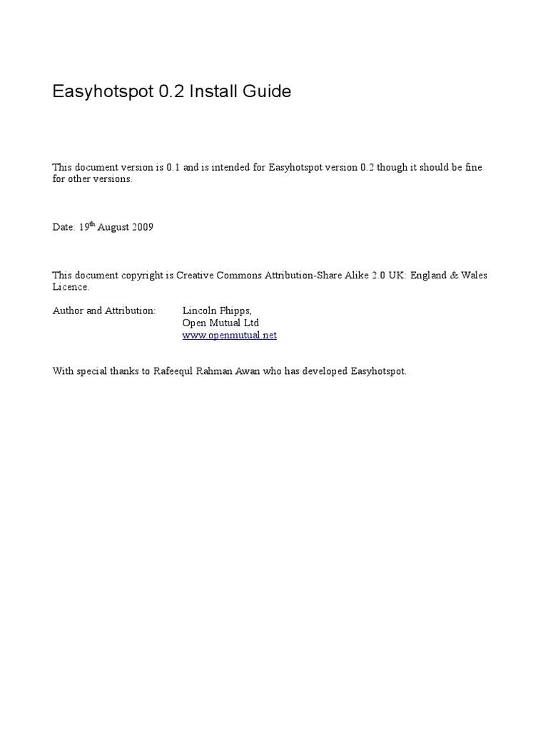 Easyhotspot 0 2 Install Guide | PDF | Radius | Databases