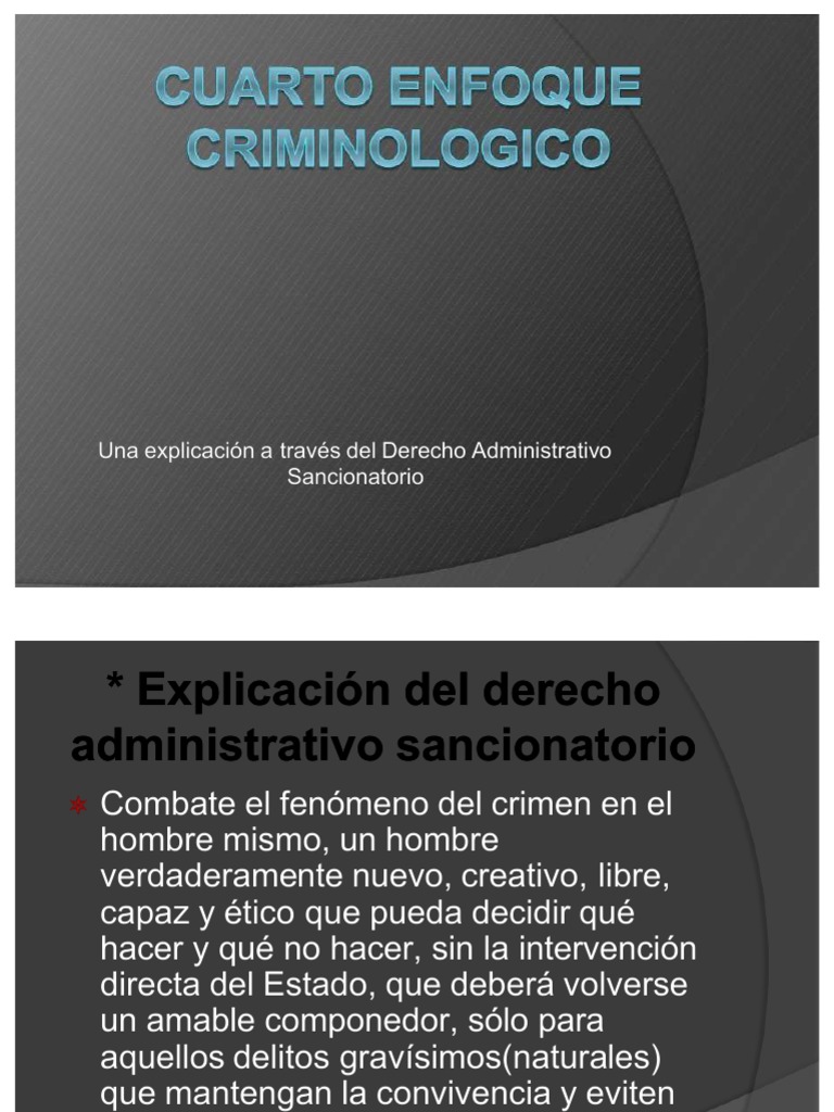 Cuarto Enfoque Criminológico Sancionador | PDF | Derecho penal | Castigos