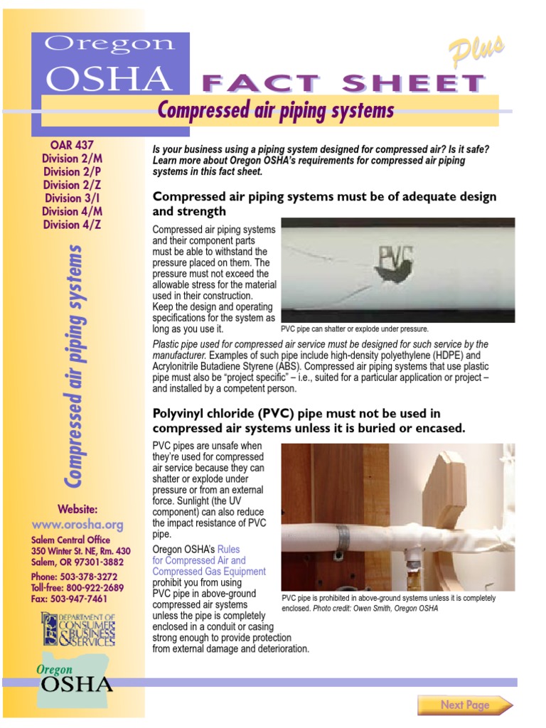 OSHA Compressed Air Download Free PDF Pipe (Fluid Conveyance) Building Engineering