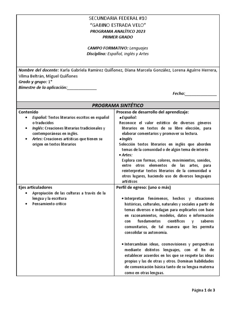 plan analitico 4 sesion cte | PDF | Evaluación | Aprendizaje