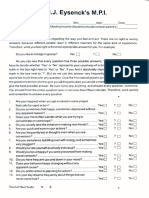 Maudsley Personality Inventory Test