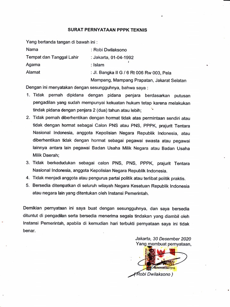 S.Pernyataan Diri | PDF
