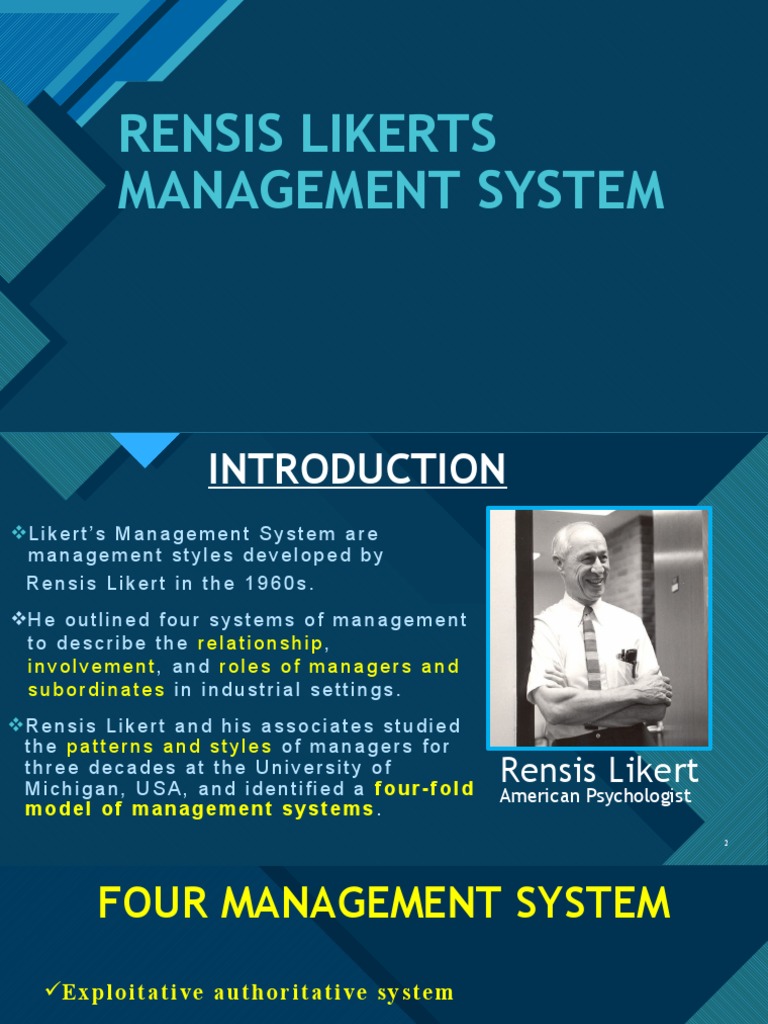 Rensis Likert Oeuvres – Likert Style Management – XFCWK