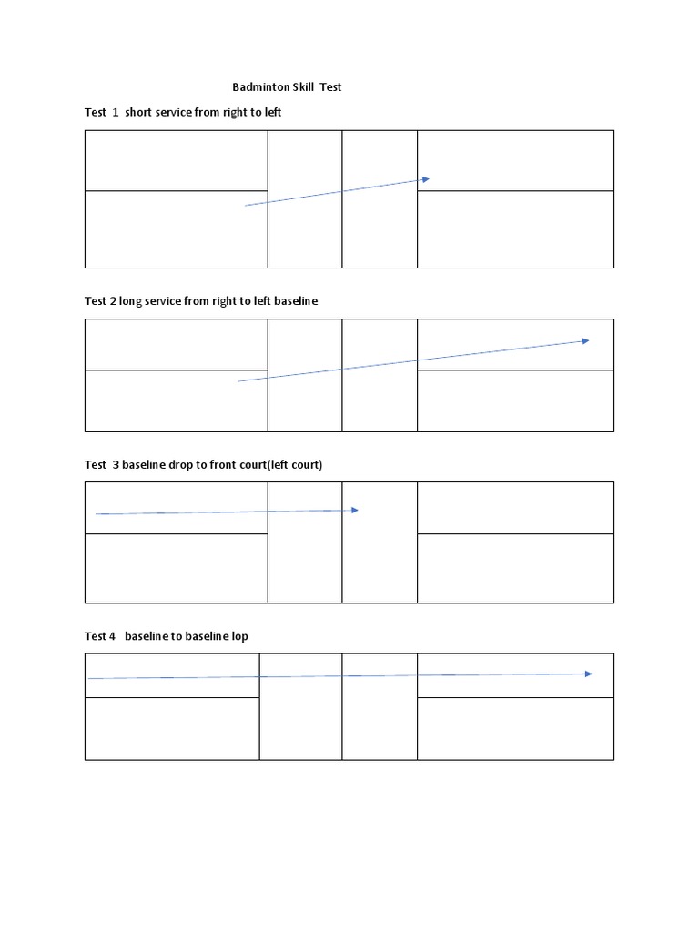 Badminton Skill Test PDF