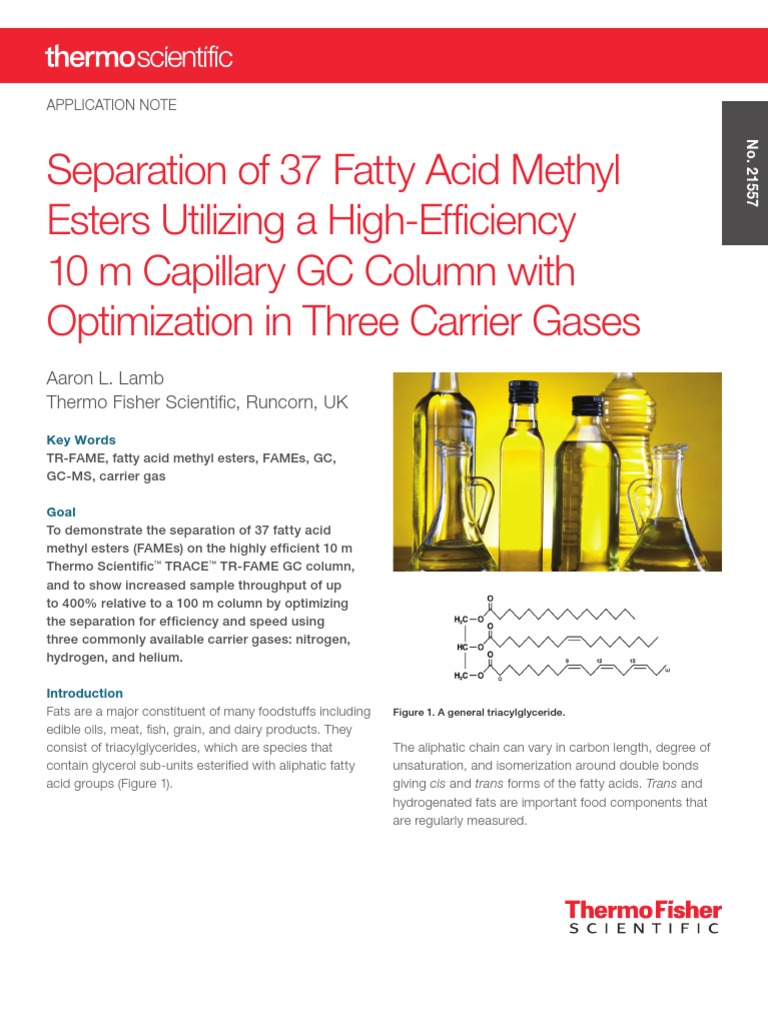 GCFattyAcidMethylEsters PDF Gas Chromatography Triglyceride