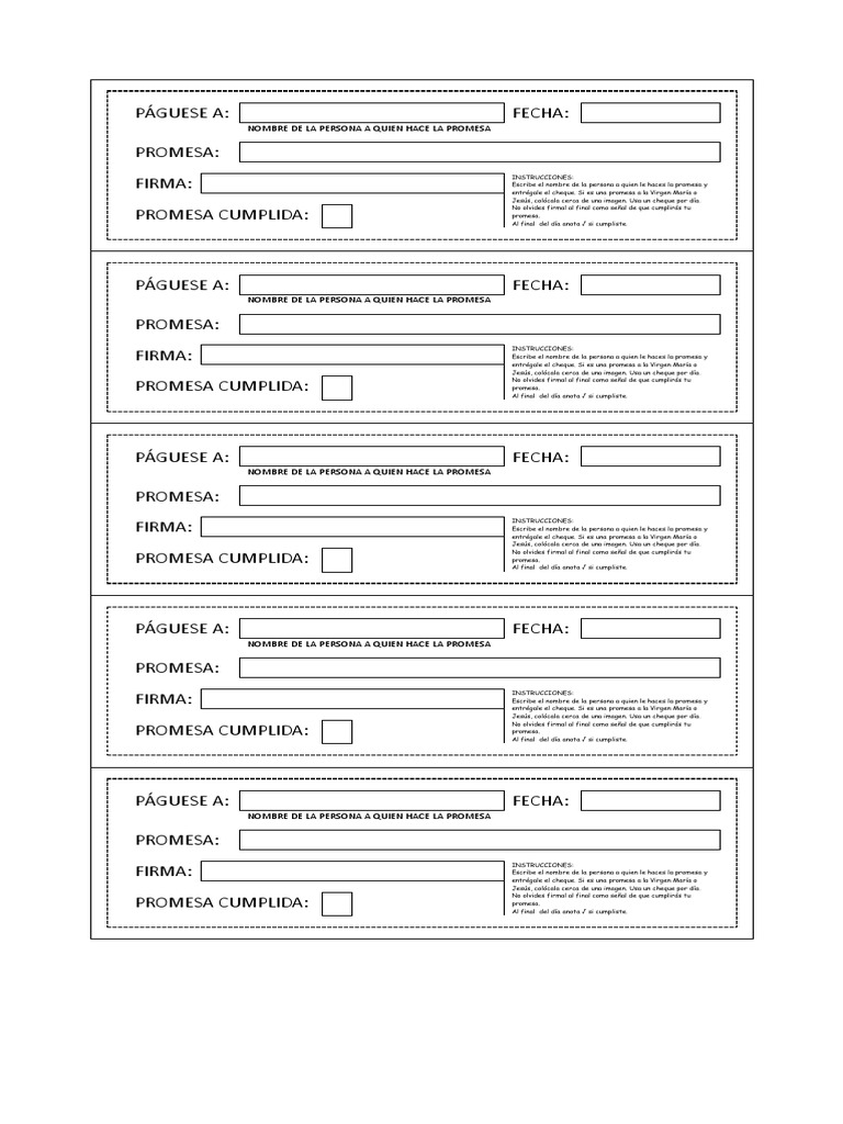 Chequera Promesas... | PDF