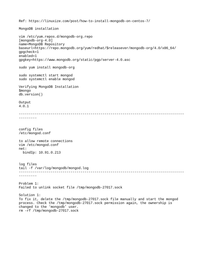 Install MongoDB on CentOS 7 Guide | PDF