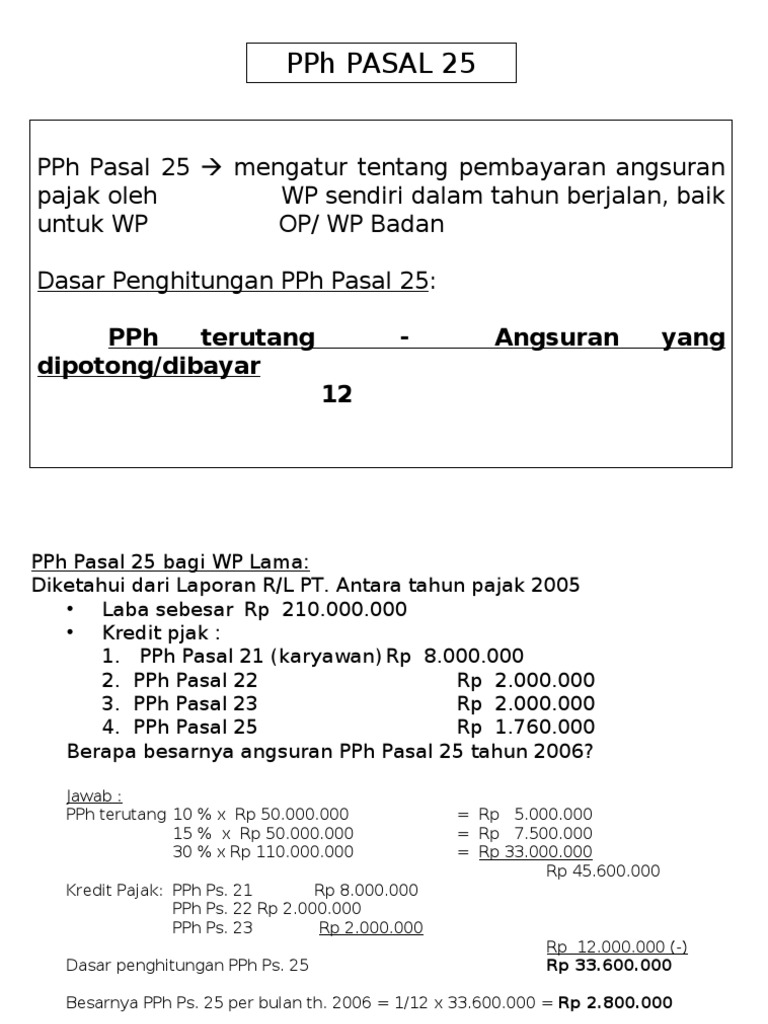 Pph Pasal 25