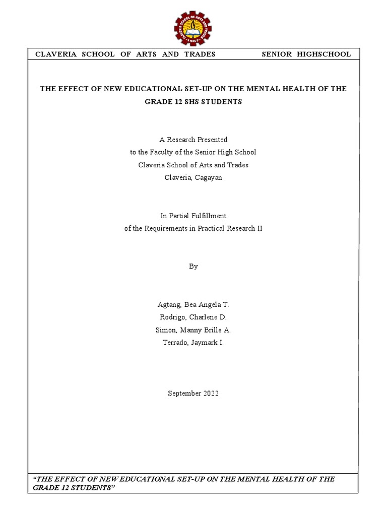 Impact of New Education on Student Mental Health | PDF | Mental Health ...