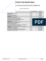 Extrato de Disciplinas: Superior de Tecnologia em Gestão Ambiental