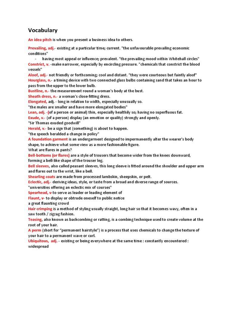 Vocabulary | PDF