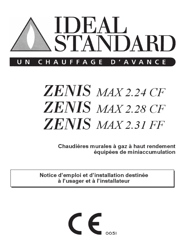 Notice chaudière Ideal Standard ZENIS 2.24 FF PDF — free download