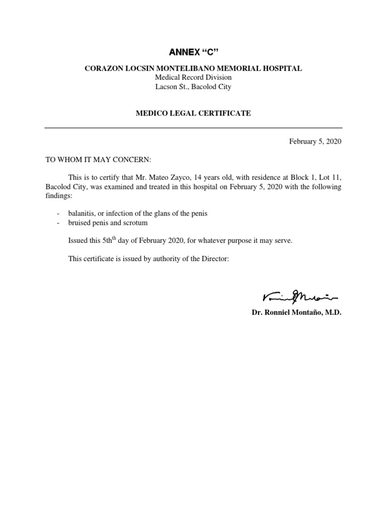 Annex C Medico Legal Certificatesigned PDF