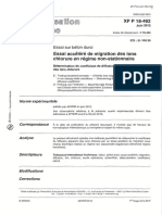 XP P 18-462 Migration of Chlorure