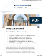 Why Māturīdism?