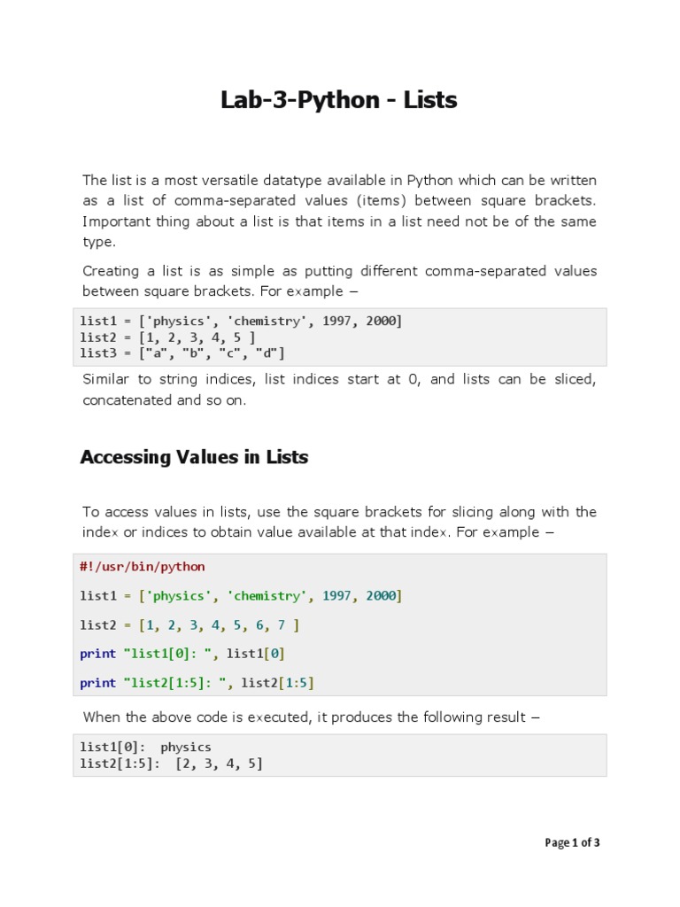 Lab-3 Python | Download Free PDF | String (Computer Science) | Computer ...