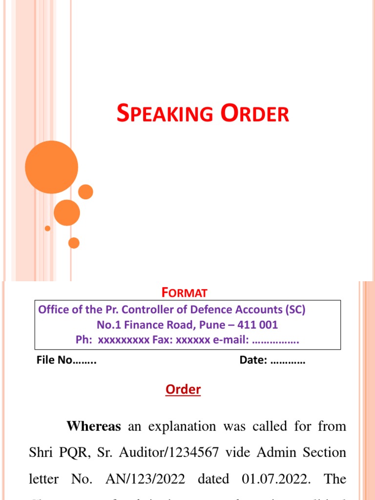 Soln 2 - Speaking Order | PDF | Public Law | Government