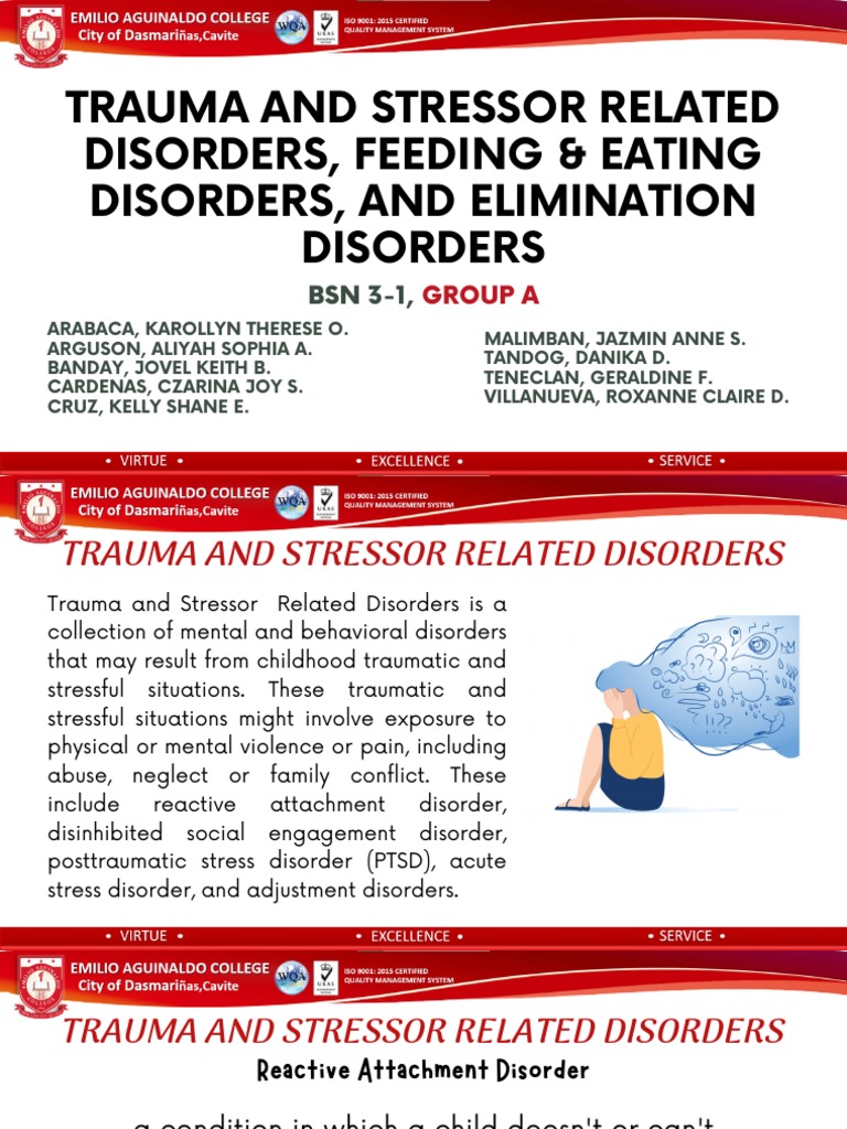 Trauma and Stressor Related Disorders, Feeding & Eating Disorders ...