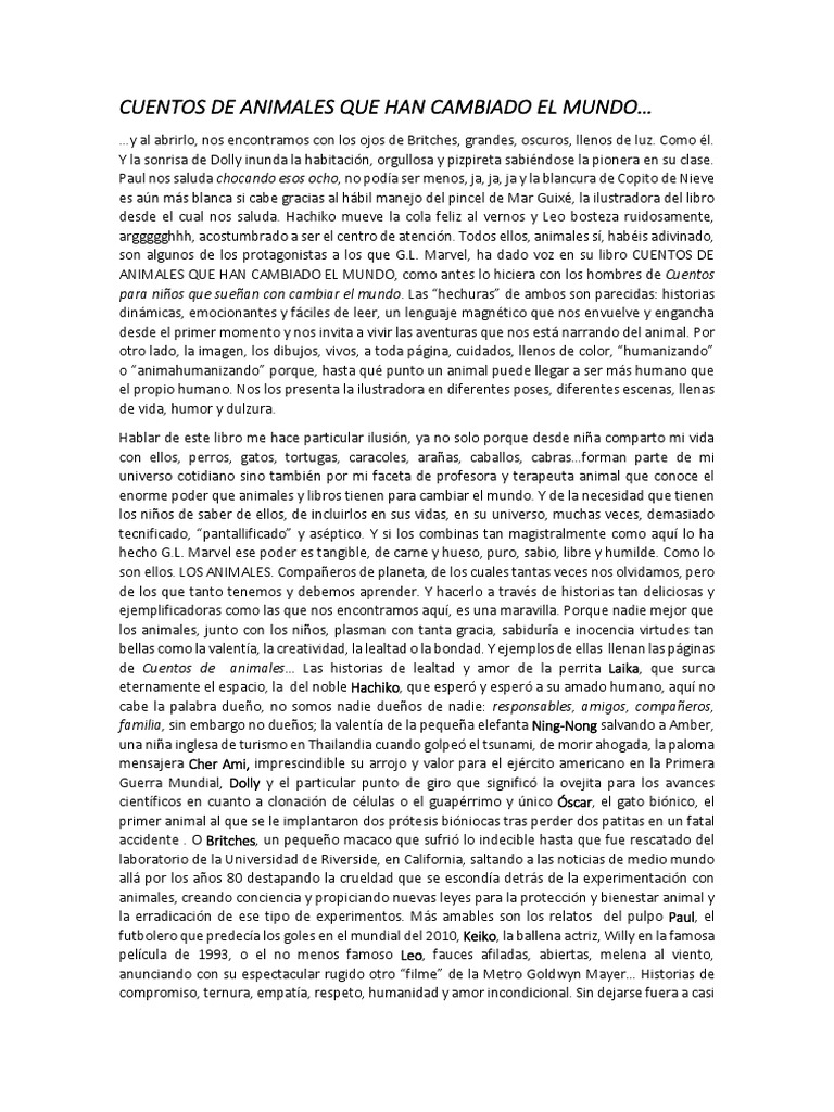Cuentos de Animales que Inspiran Cambios | PDF