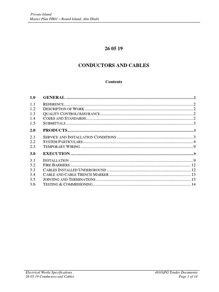 04 Conductors and Cables 26 05 19 09022022011344 | PDF | Electrical ...