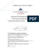 Evaluación Final de Matemáticas