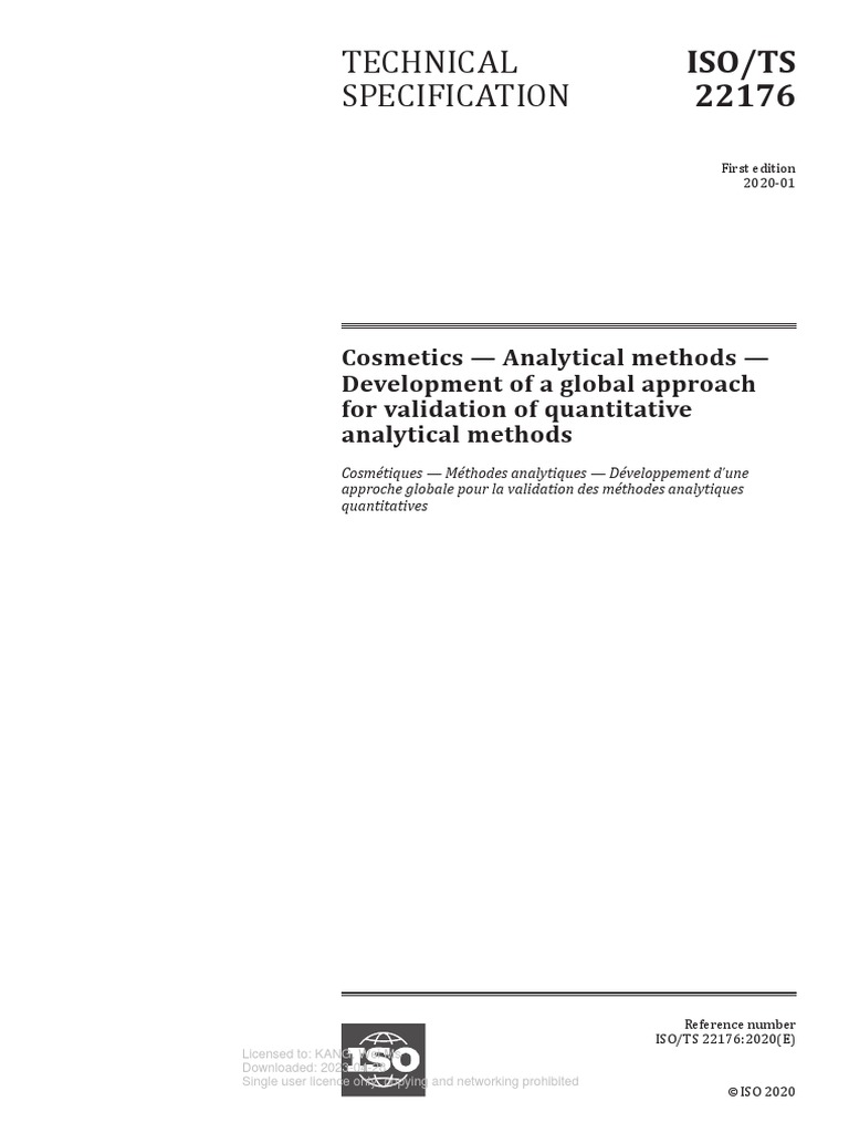 Technical Specification: Iso/Ts 22176 | PDF | Accuracy And Precision ...