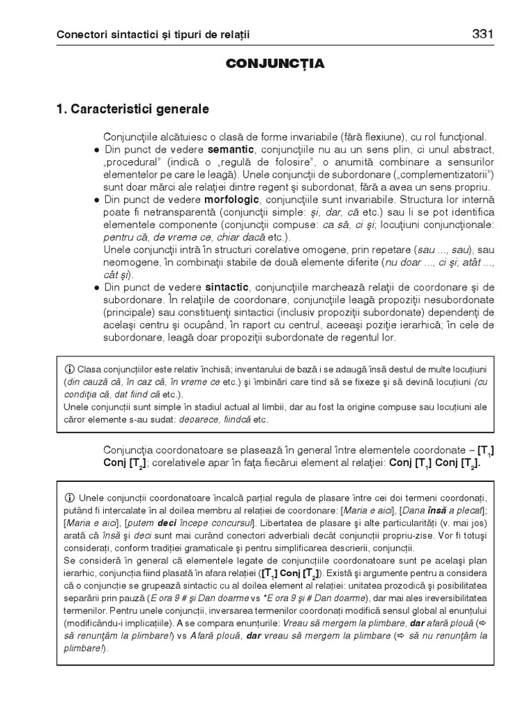 GBLR - Conjuncția (Obligatoriu) | PDF