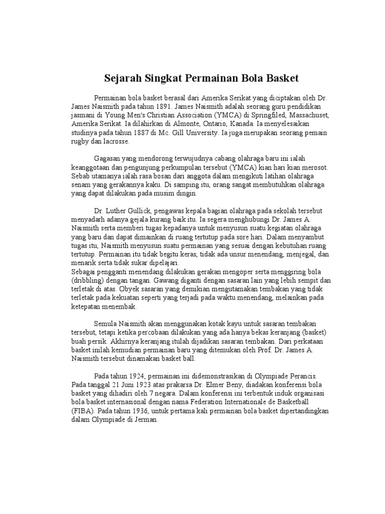 Sejarah Bola Basket