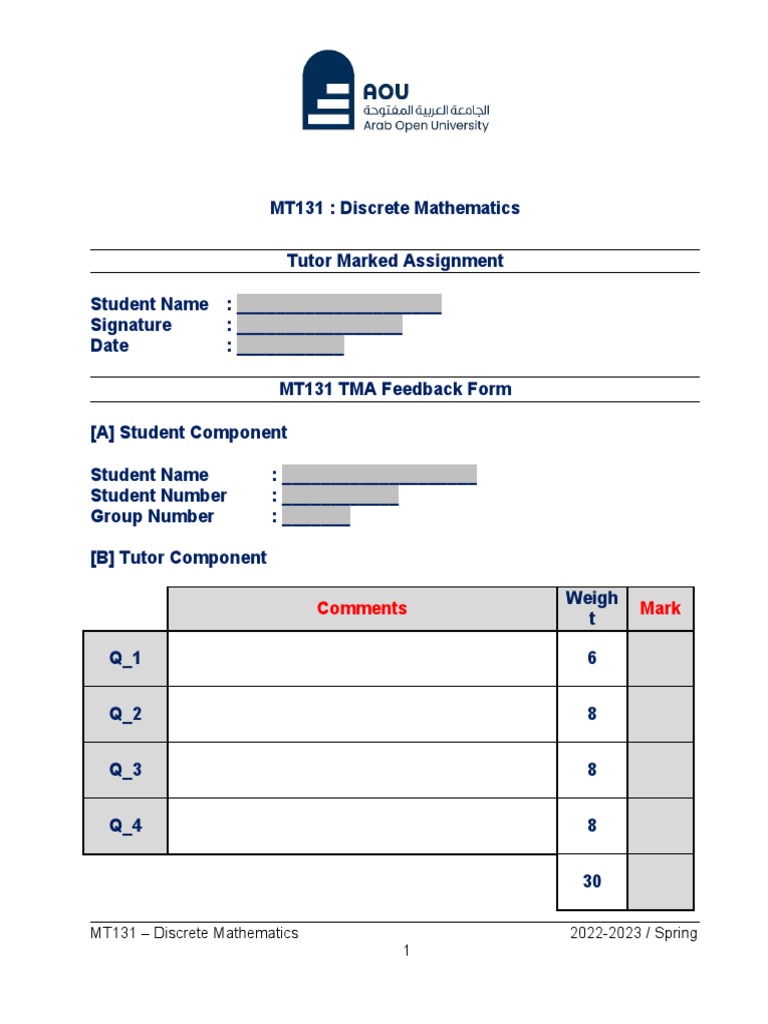 Mt131 Tma 2nd 2022 2023 Pdf Abstract Algebra Mathematical Analysis
