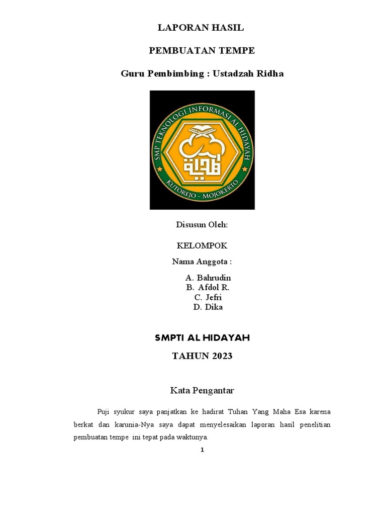 Laporan Hasil Pembuatan Tempe | PDF