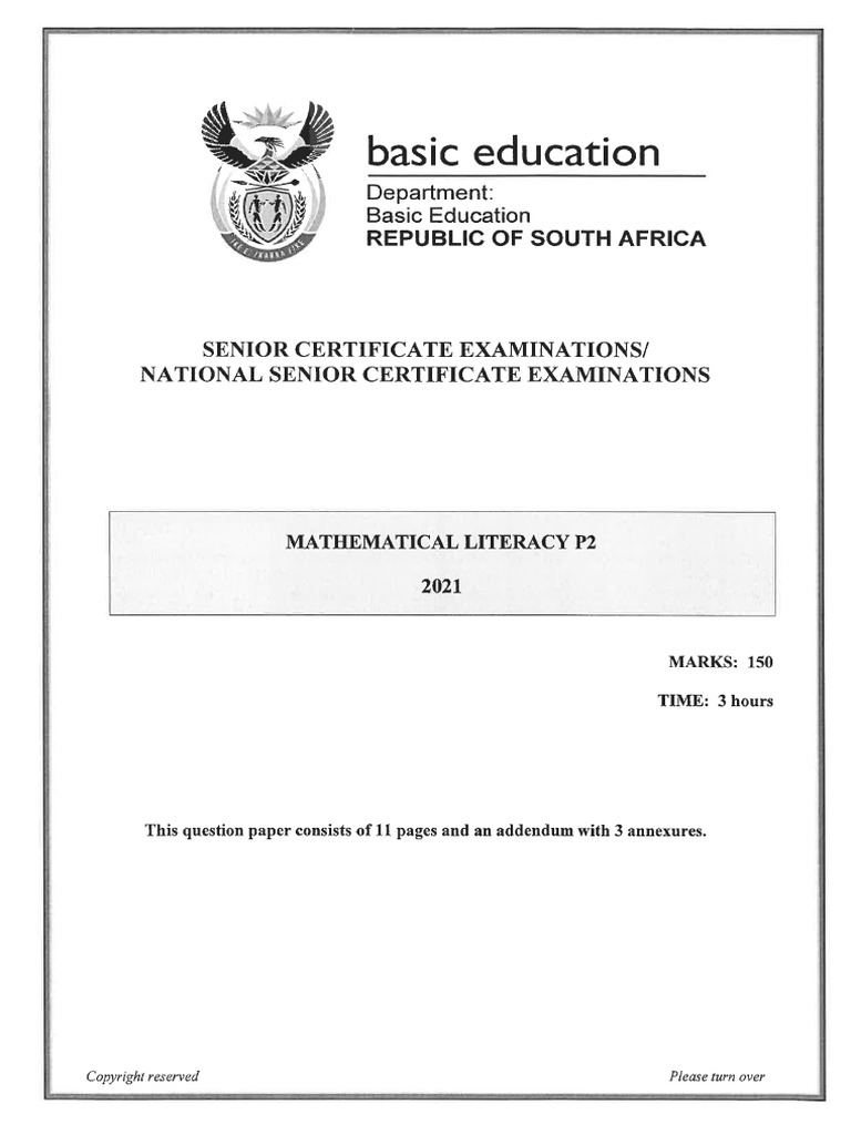 Mathematical Literacy P2 MayJune 2021 Eng PDF