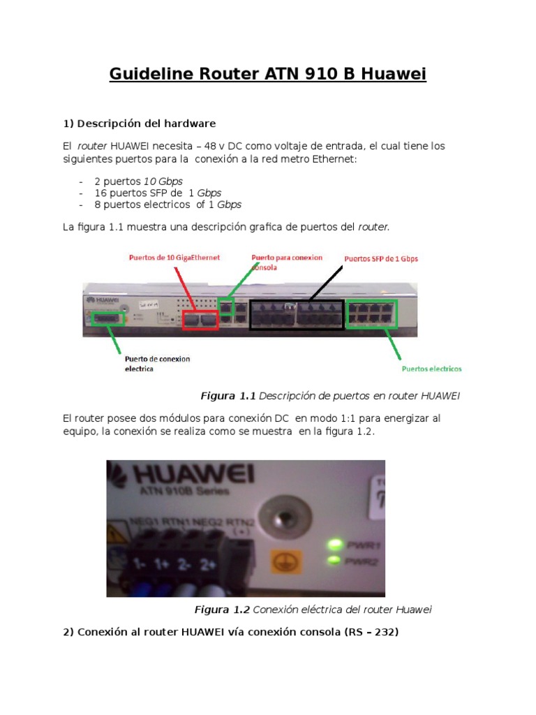 Guía de Configuración Router HUAWEI ATN 910 B | PDF | Enrutador ...