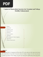 Control of Photovoltaic Inverters For Transient and Voltage Stability Enhancement