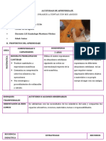 ACTIVIDAD DE APRENDIZAJE Abril Matematica