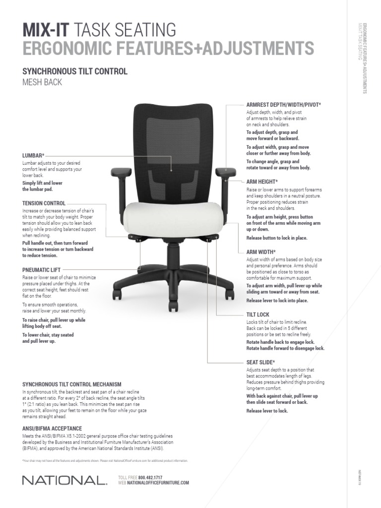 Mixit Ergo CHAIR INSTRUCTIONS PDF