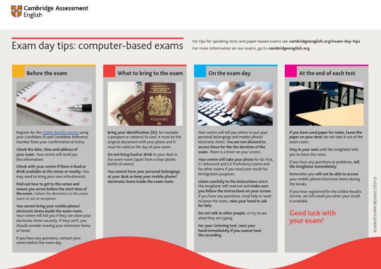 Exam Day Tips Cambridge Computer Based Pdf