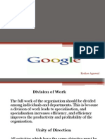 Google and Fayol's Principles