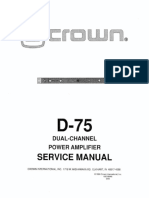 Crown D-75 Service Manual and Schematics