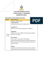 4to de Secundaria. Tareas Semana Del 3 Al 6 de Octubre.