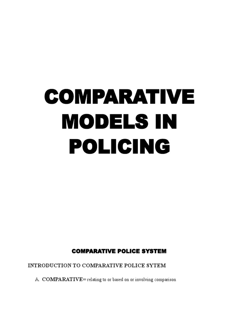 Comparative Models in Policing PDF Security Hacker United Nations
