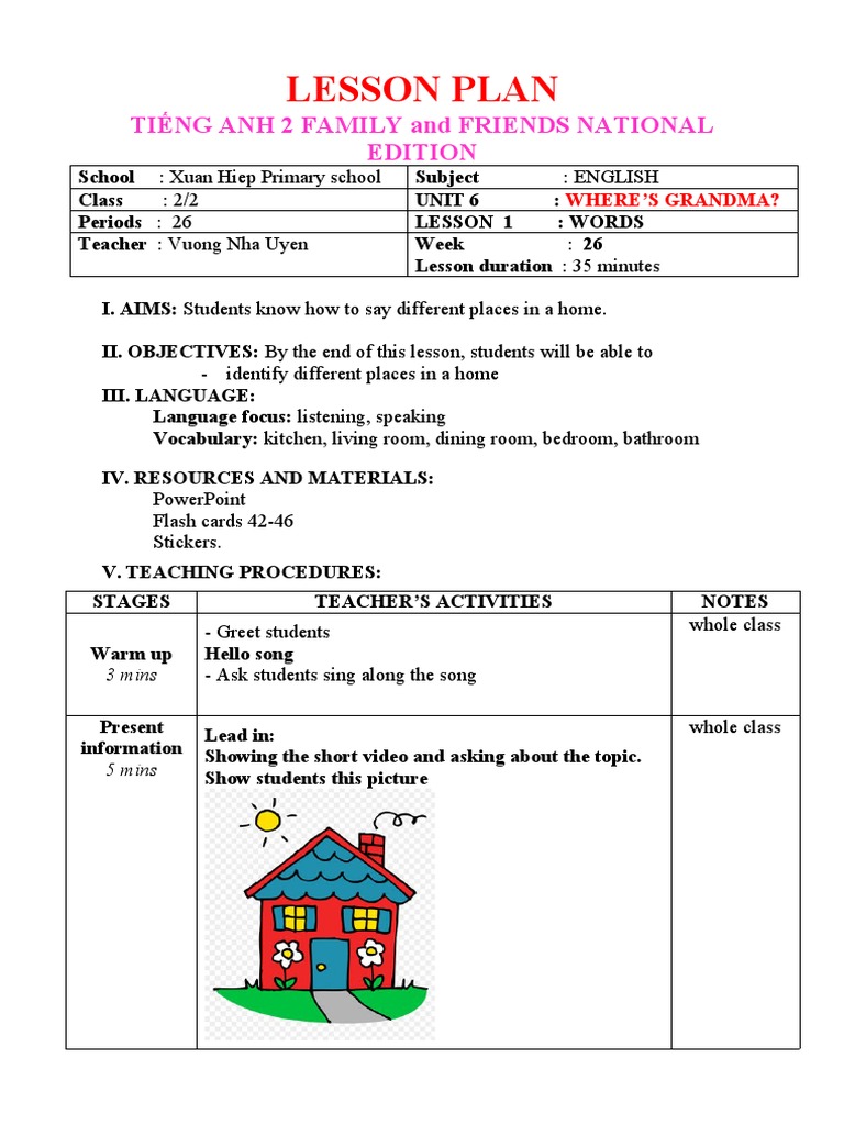 Lesson Plan Unit6 Grade2 Pdf Flashcard Lesson Plan