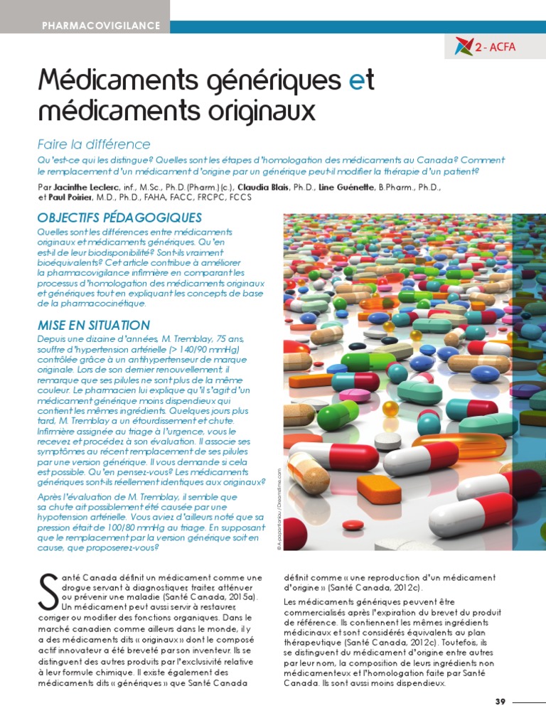 RX Génériques Pharmaco | PDF | Médicament générique | Essai clinique