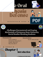 Challenges Encountered and Coping Mechanism of Guimaras State University Social Studies Working Students